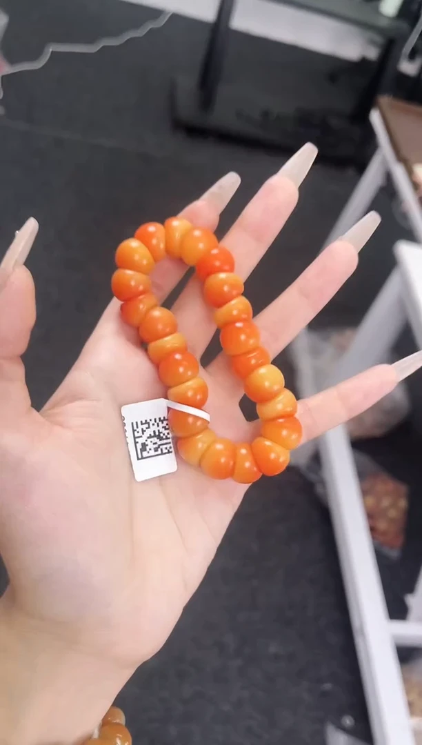 手串菩提根/象牙果13mm菩提根橘色花皮蒜瓣单圈CS011-1296