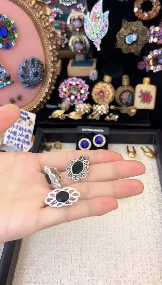 铁合金合成碳硅石考文垂吊坠耳夹套装045