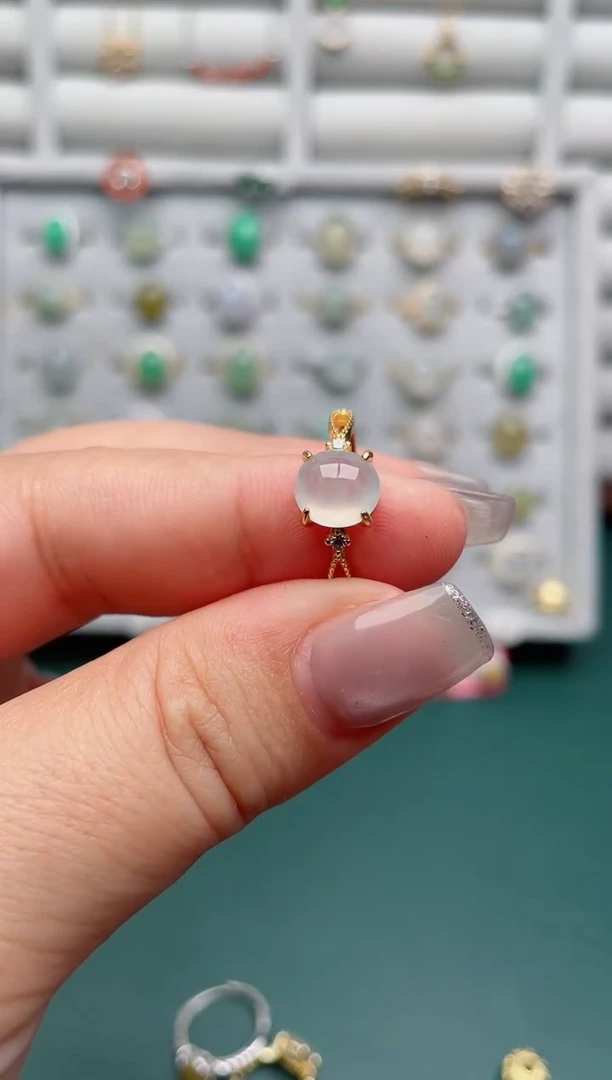 银S925镶嵌戒指翡翠.