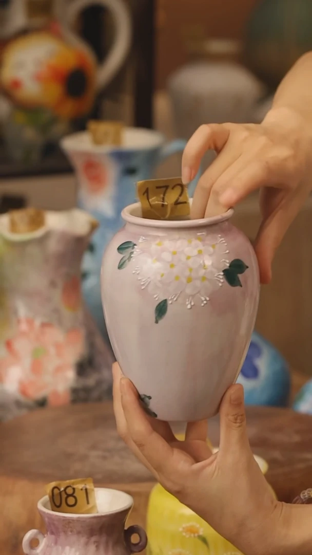 陶瓷172景德镇设计师手作花器摆件侘寂风