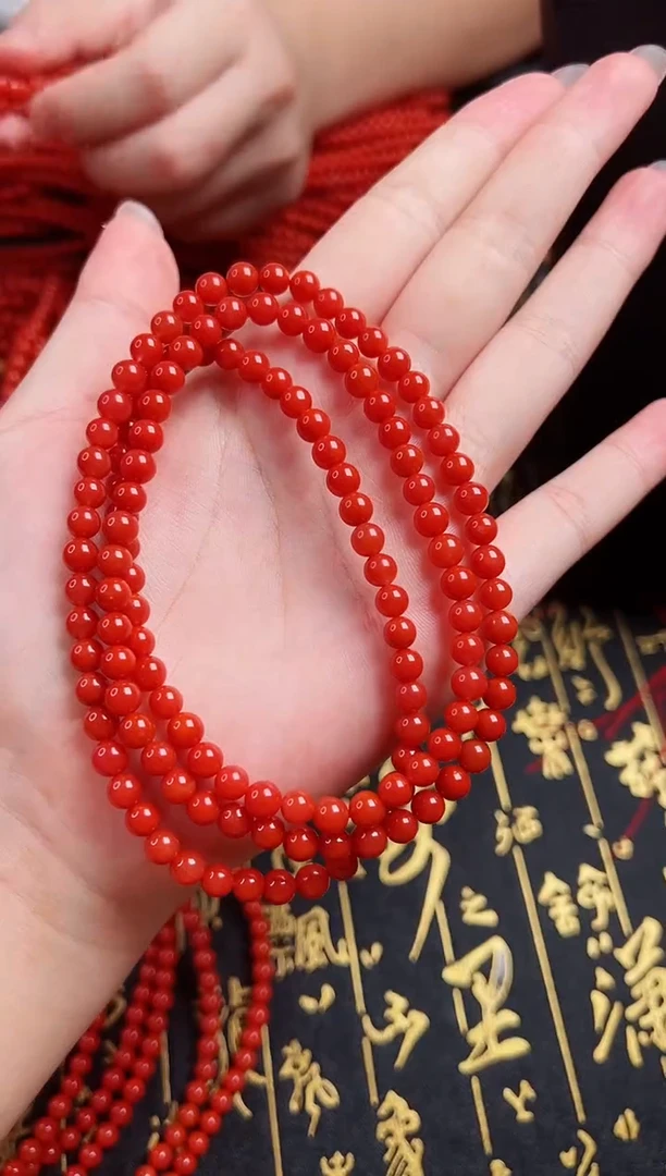 未镶嵌长串南红玛瑙保山阿东寨老南红亮光5+