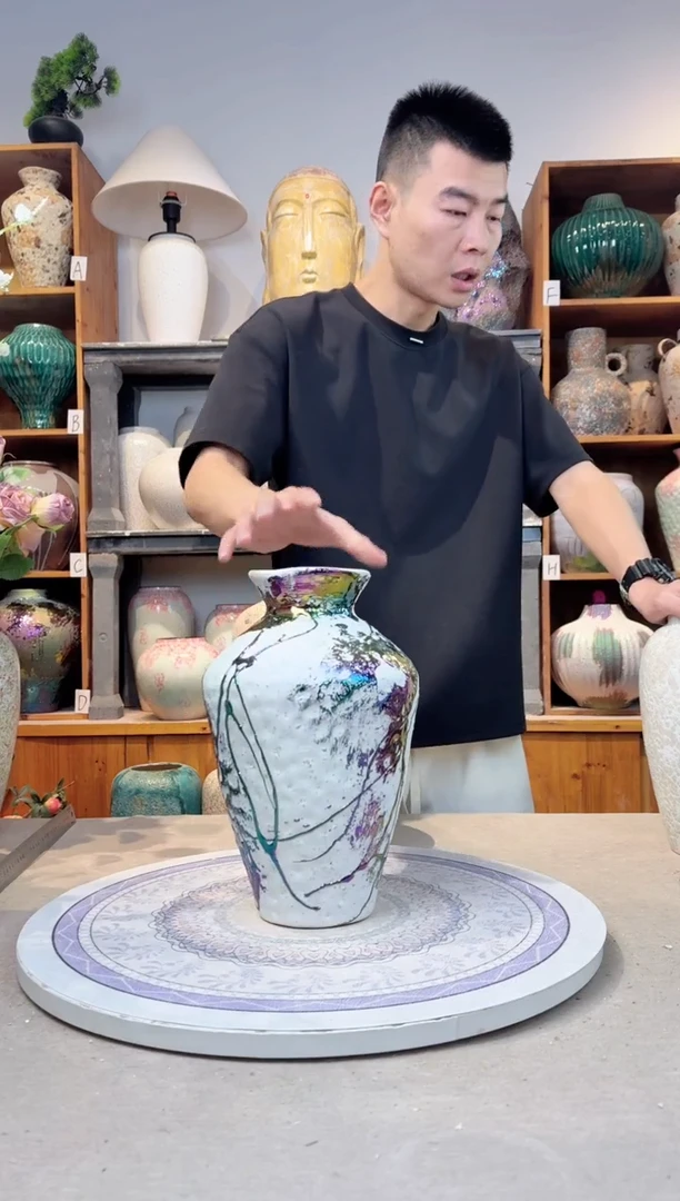 瓶陶瓷花瓶  鎏金  大号  正品