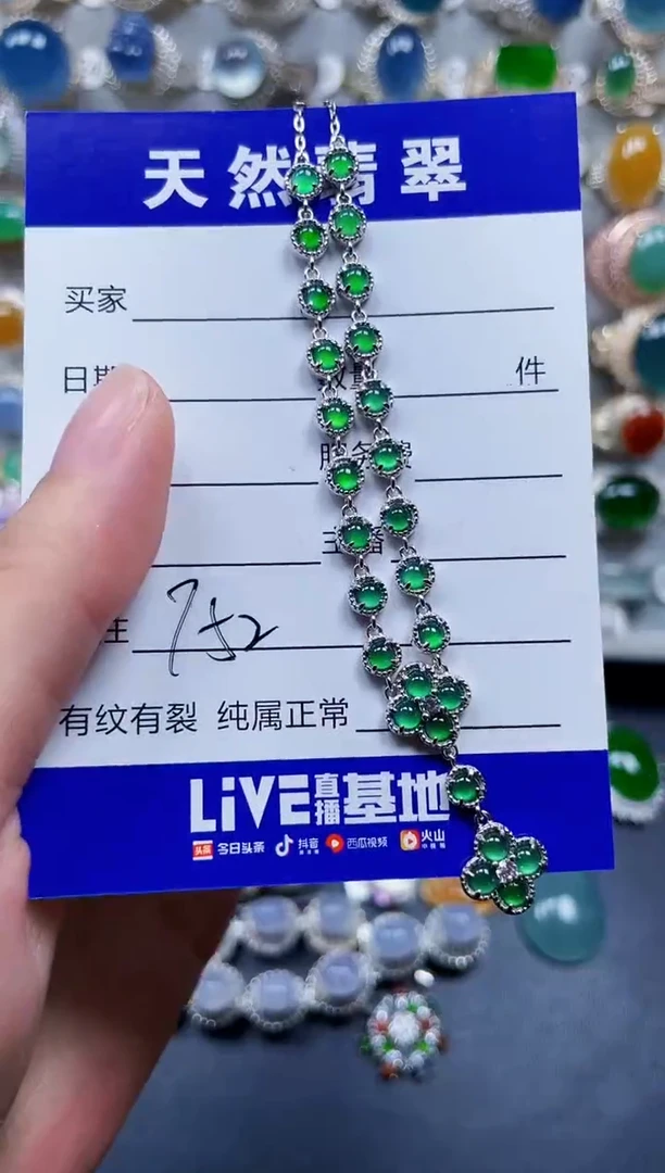 颈饰银S925镶嵌翡翠752