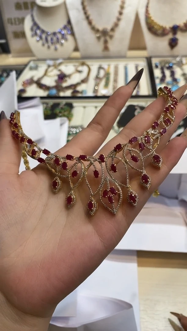 银S925镶嵌项链定制红宝石小*尾楚楚珠宝中古甄选不退换