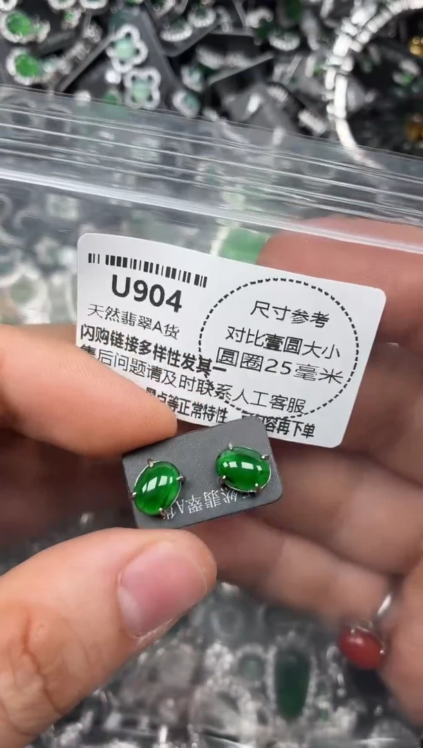颈饰未镶嵌翡翠U904耳钉