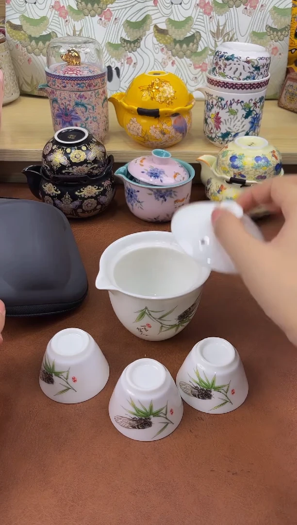 陶陶瓷茶具摆件旅行套组