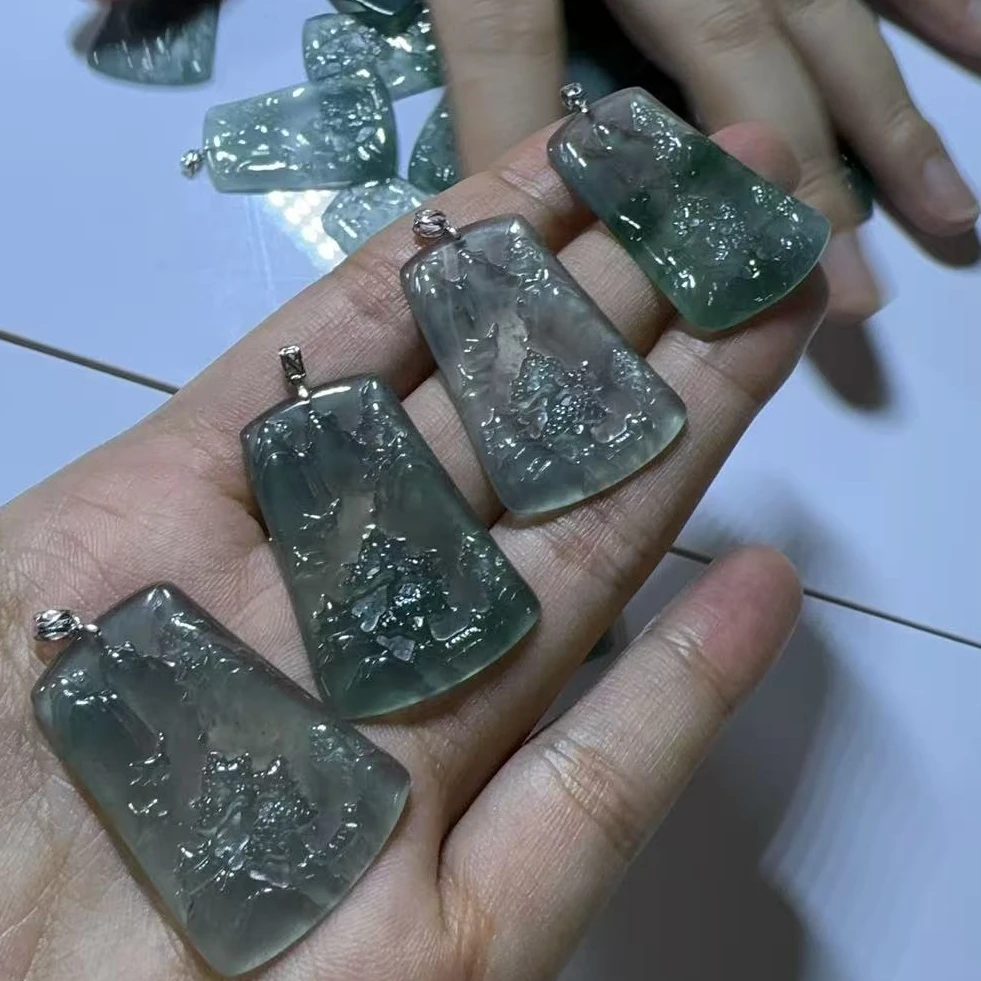 【玉经纶】-506793/Q49-天然A货翡翠吊坠-多样性发其—