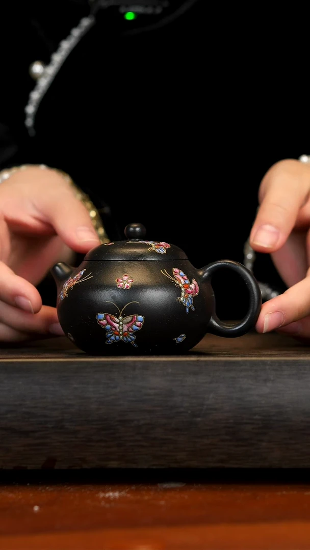 【闪购商品】紫砂茶壶念一紫砂  文旦  珐琅彩