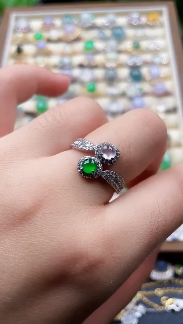 银S925镶嵌戒指翡翠168