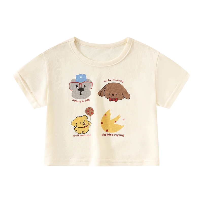 【亲子卡通短袖T 小洛妈咪】婴儿装男女童短袖T恤夏装宝宝夏季E2