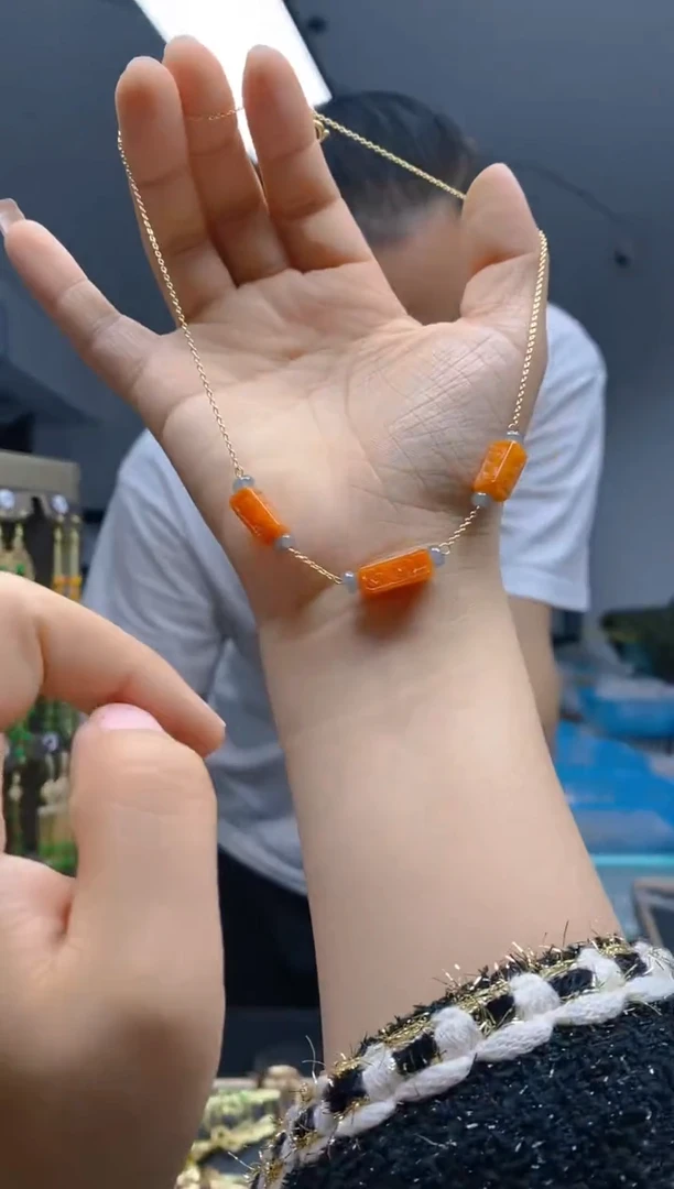 【闪购商品】翡翠耳饰合金282翡翠锁骨链