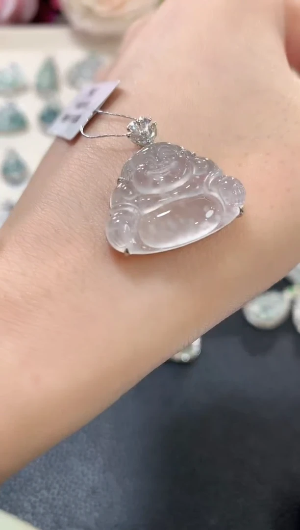 吊坠(不含链)18K金镶嵌翡翠a69