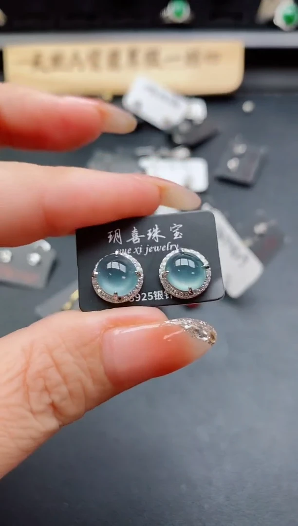 银S925镶嵌戒指翡翠1
