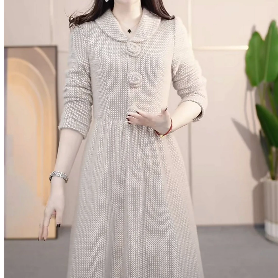 【依橙定制】KK182#2024 秋冬 新款 收腰  修身  显瘦  时尚 连衣裙