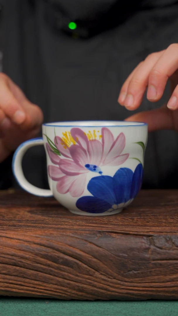 【闪购商品】瓷片80寻一缕瓷香杯釉下手工手绘瓷器