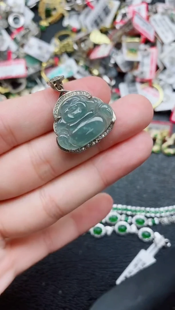 银S925镶嵌戒指翡翠1