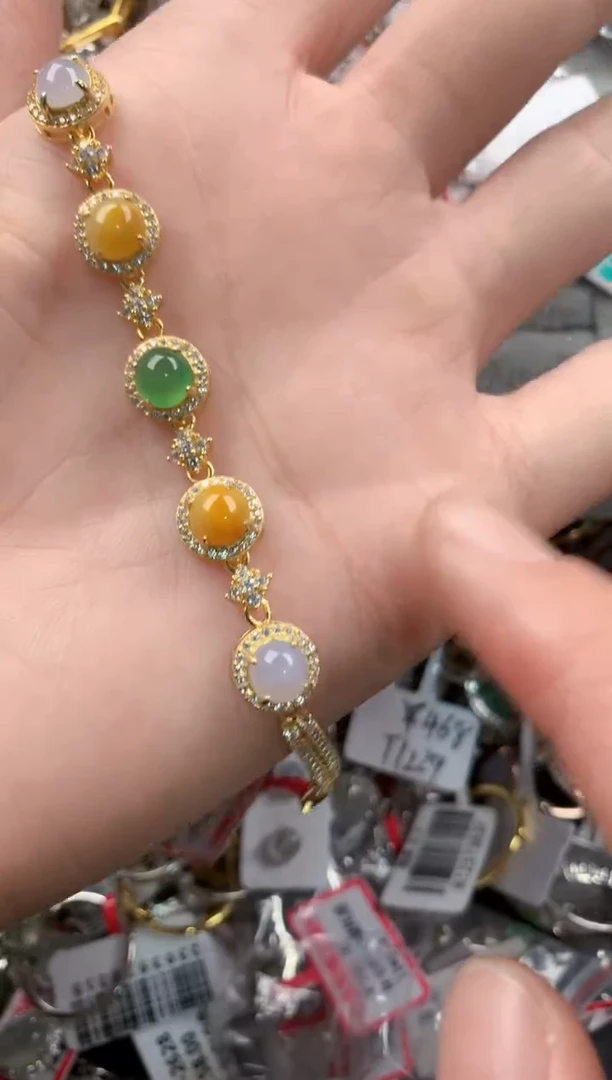 银S925镶嵌戒指翡翠5555----6