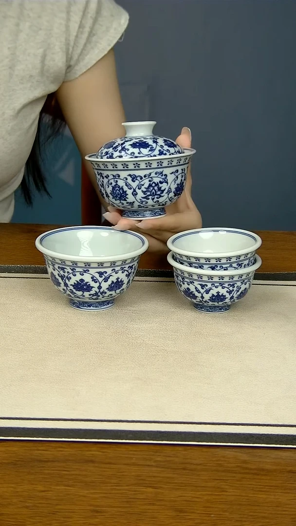 缠枝莲四件套