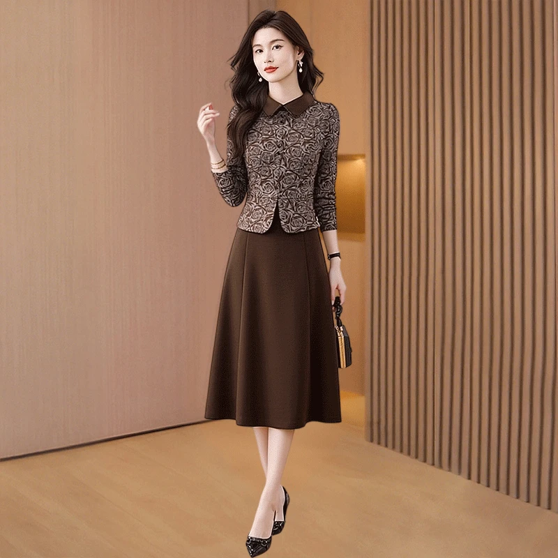 广州十三行女装爆款连衣裙2025秋季新款今年流行小香风妈妈妈妈装