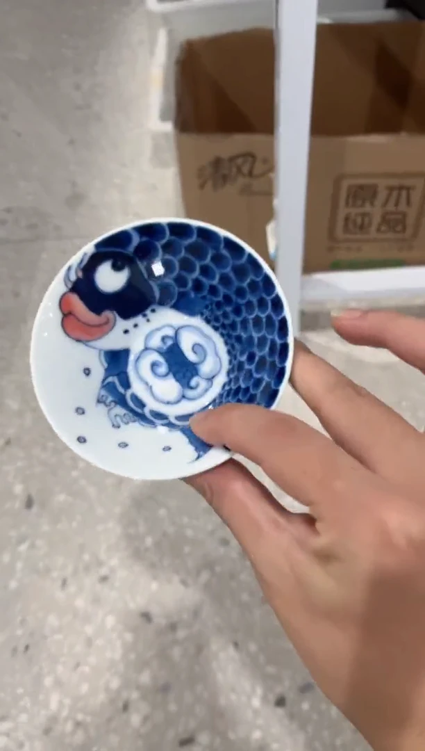 拙明院（微瑕价格）斗笠杯（天青色）昨明款