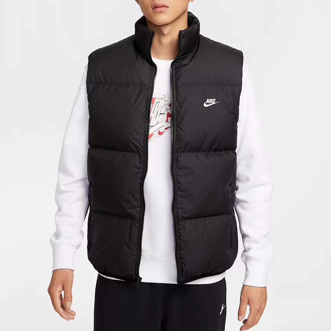 耐克/NIKE男子冬季保暖拒水运动休闲立领羽绒马甲背心 IB2978010