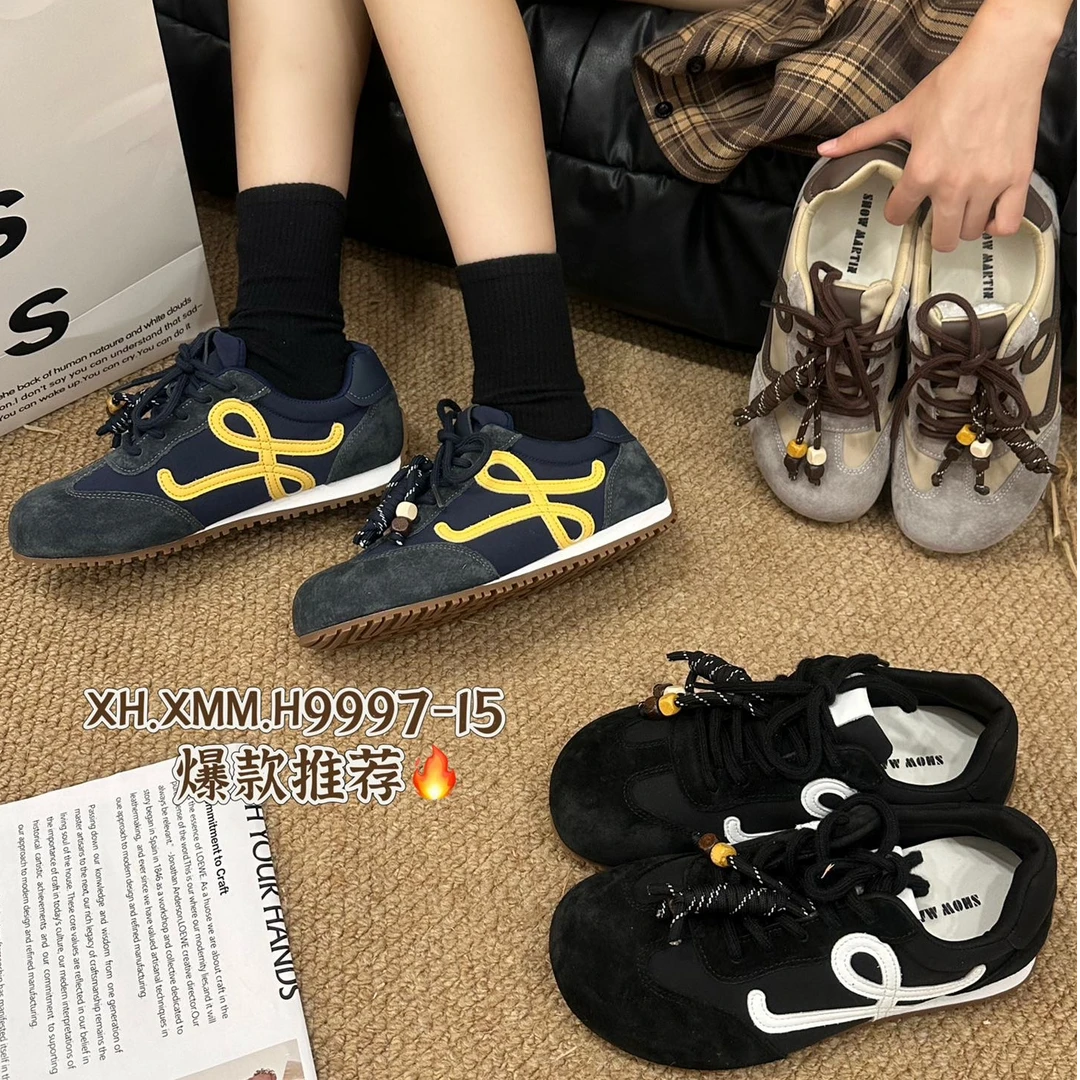 9997-15秋季女鞋2厘米低跟真皮运动休闲鞋系带平底鞋松糕板鞋浅口