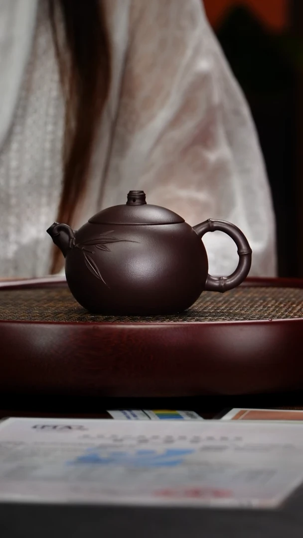 茶壶紫砂洪滔 西施竹69 紫茄泥 250毫升