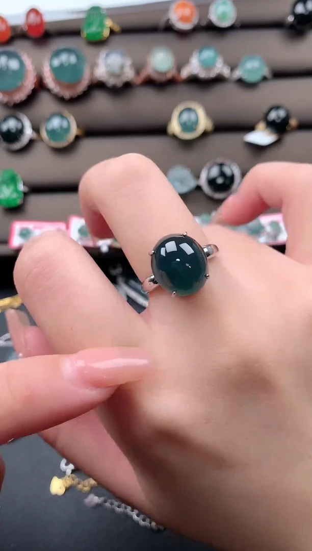 【闪购商品】翡翠戒指银S925镶嵌73411