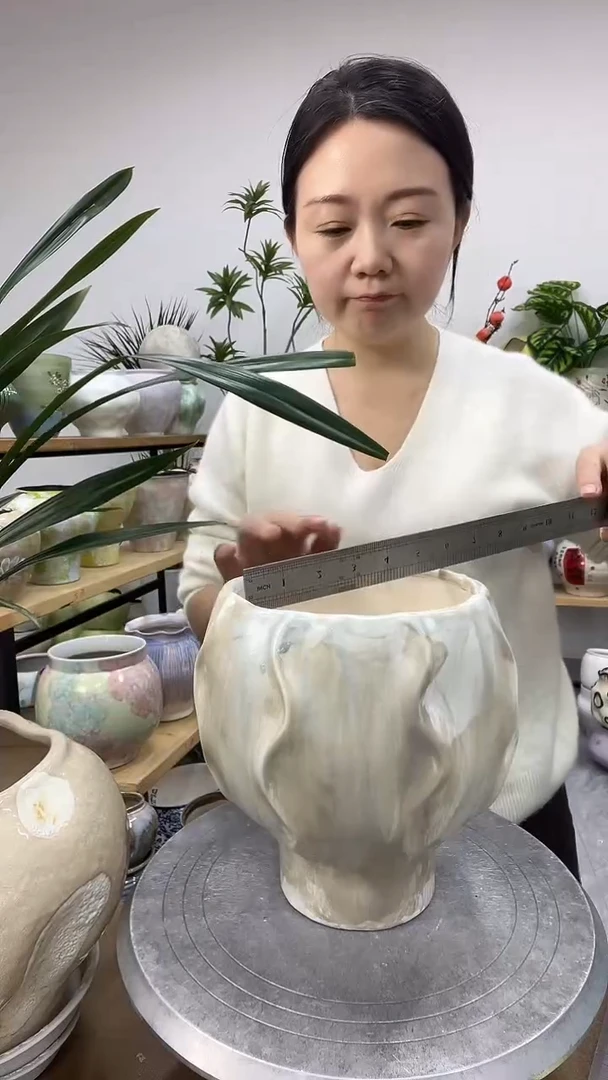 9.7陶瓷花盆直播链接高.      口14