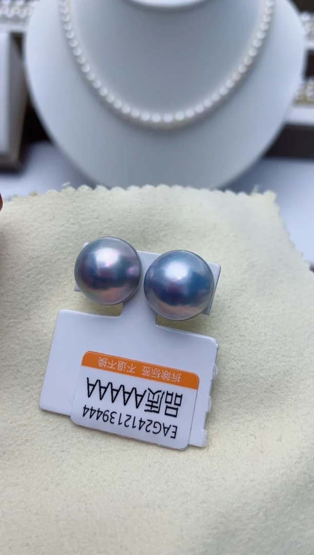 【闪购商品】拼合珍珠（马贝珠）耳饰银S925镶嵌W57