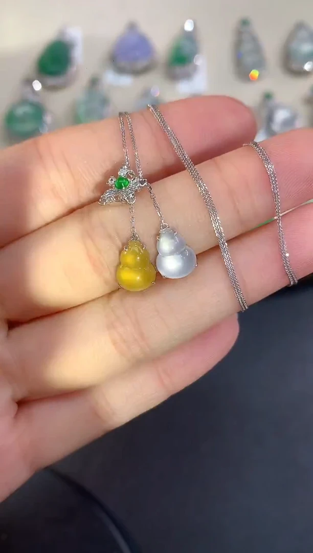 套链18K金镶嵌翡翠套链A1|3800