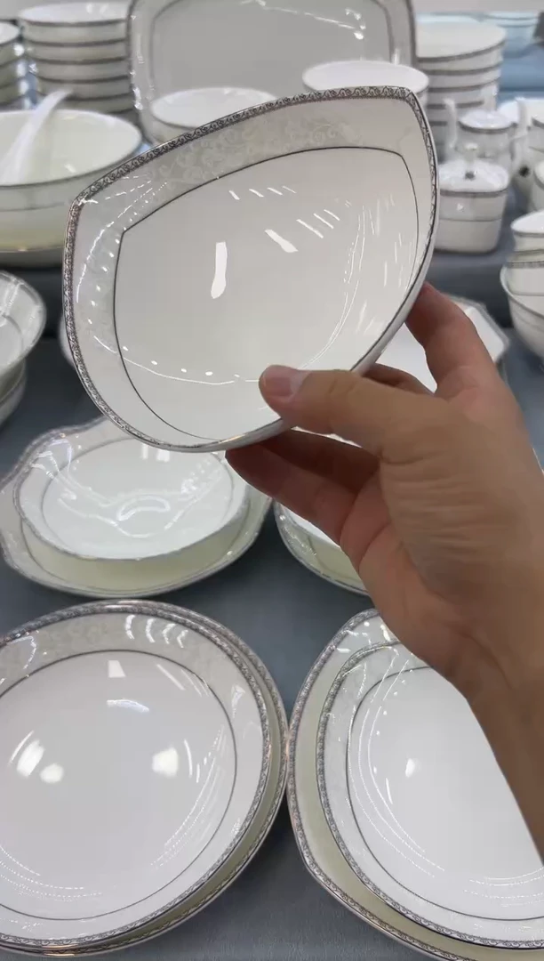 骨瓷玲珑6三角2个