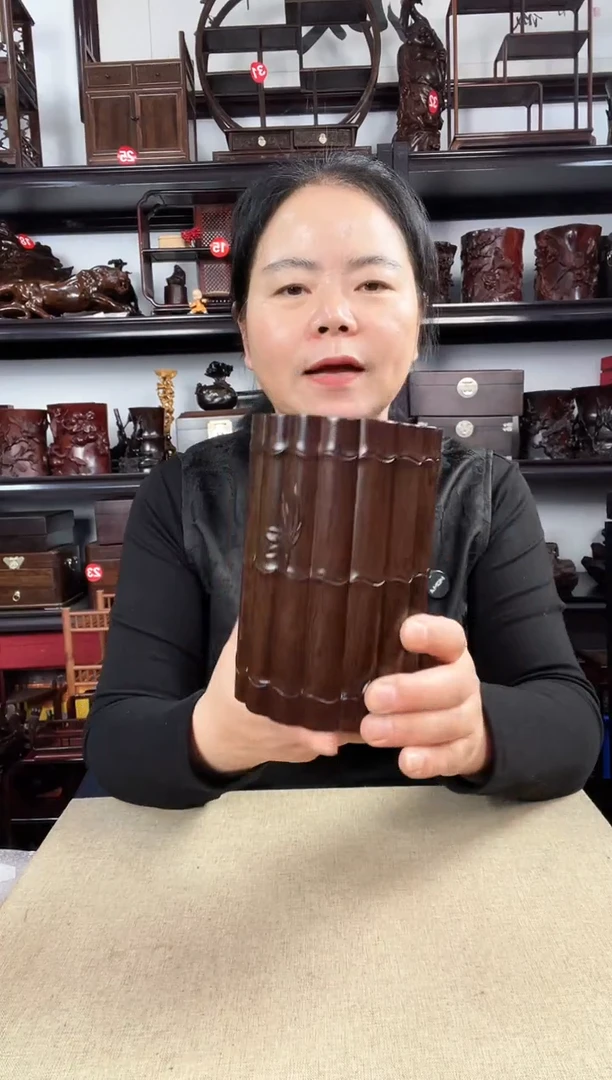 木竹节笔筒老李红木工艺品