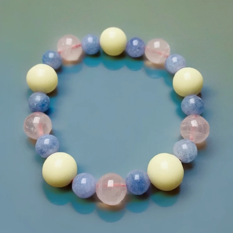 海蓝宝手串8M（H226）20轻奢时尚百搭素款女款手工彩色珠珠弹力多色