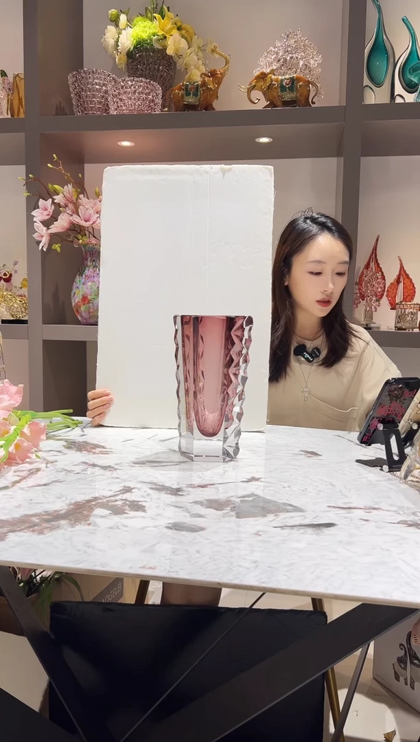 紫色切面高货琉璃花瓶