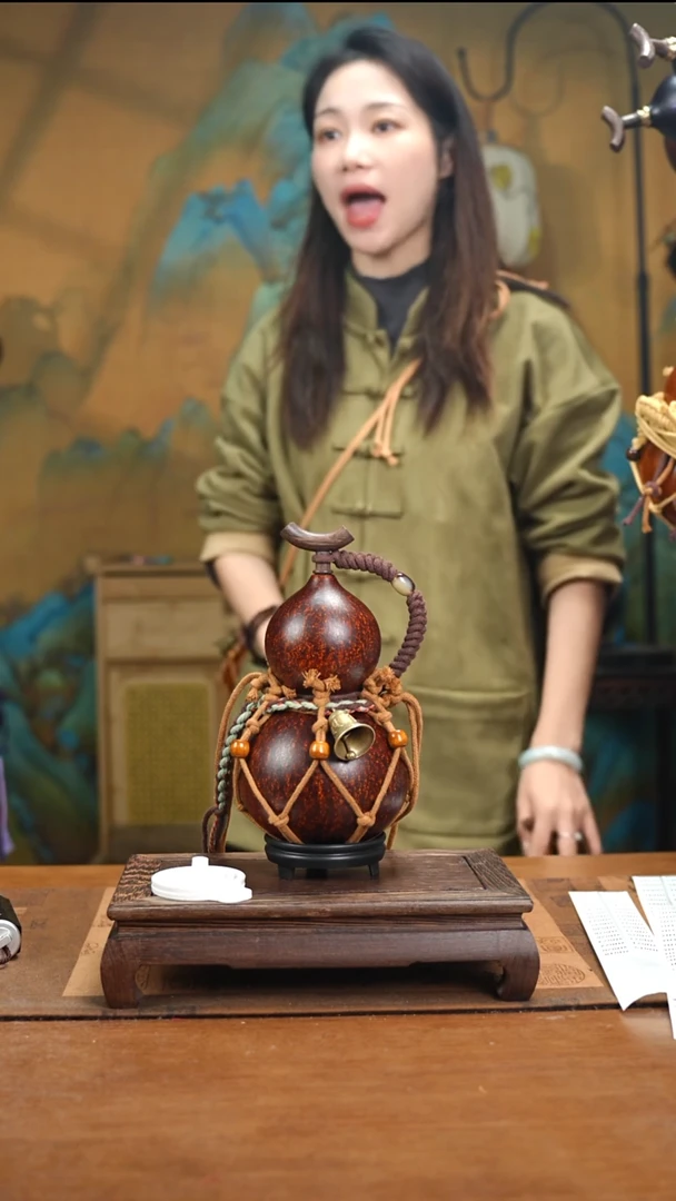 YU018复古网兜款天然酒葫芦（一物一拍）