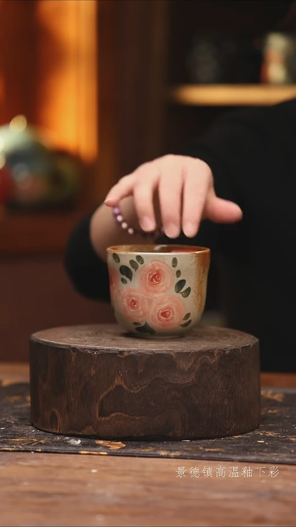 陶瓷景德镇高温釉下手绘陶瓷@L82@