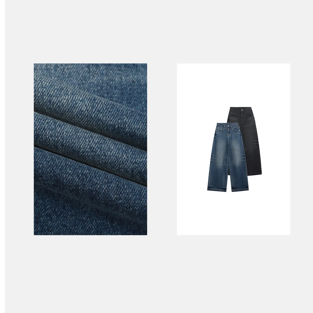 D cousin大表姐【报恩裤】洗水做旧直筒怀旧复古牛仔裤-39101