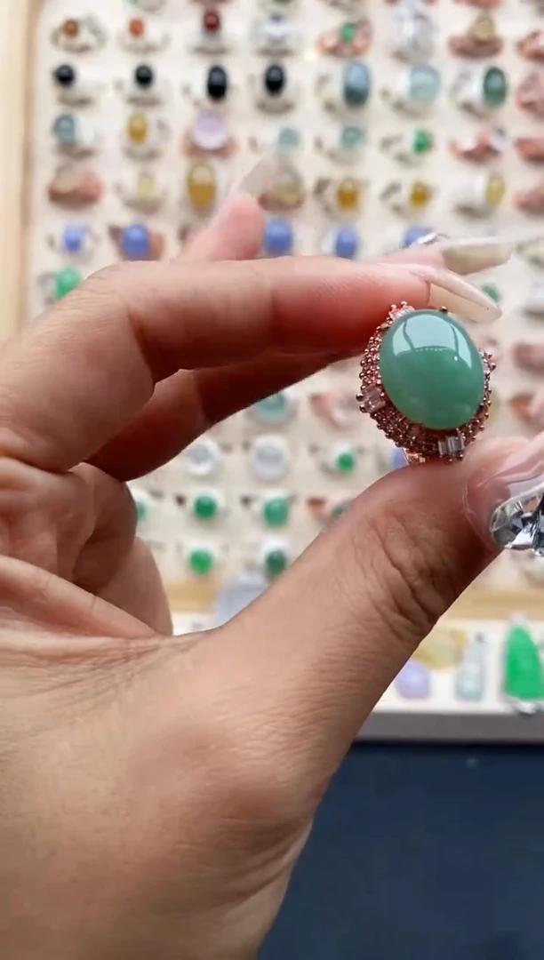 【闪购商品】翡翠戒指未镶嵌缅甸天然A货翡翠333   10+2