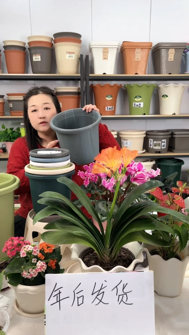 【闪购商品】树脂瑕疵四季盆4号盆5个无托盘颜色随机发