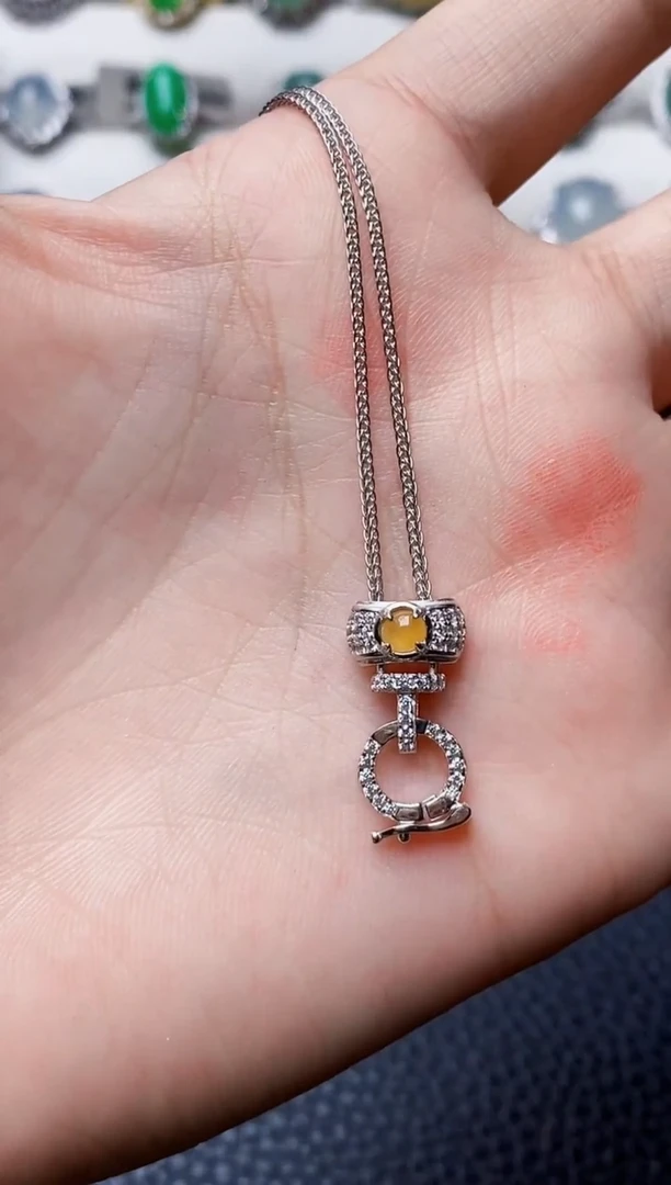 银S925镶嵌戒指翡翠6496