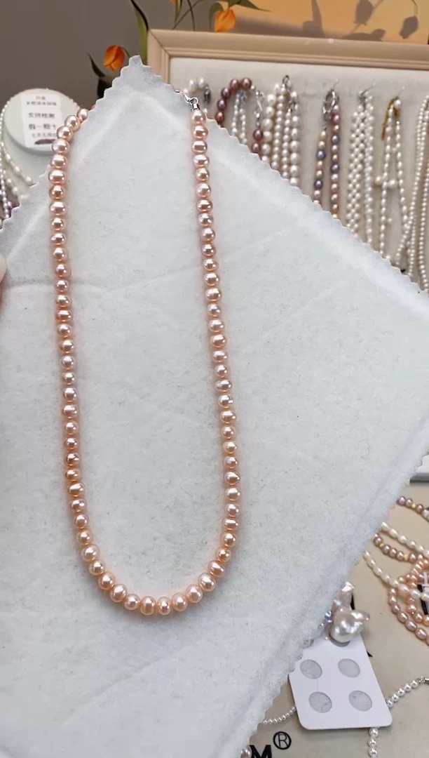 【闪购商品】淡水珍珠项链银S925镶嵌中国红鹅蛋项链