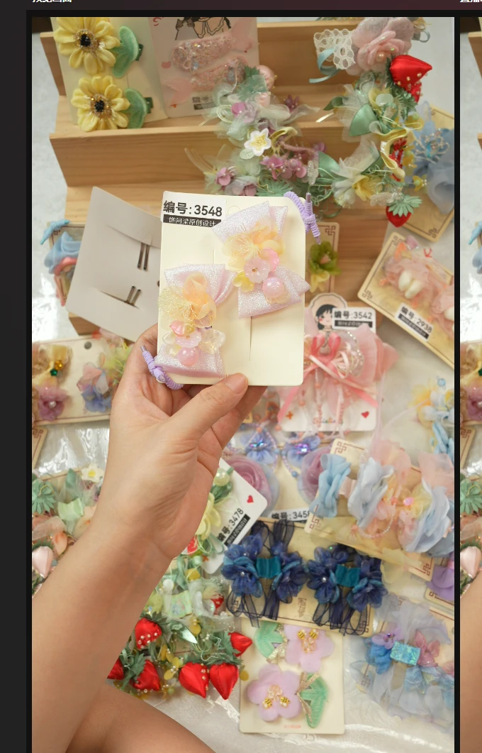 饰阿梁3548紫色皮筋头饰儿童小女孩发夹发饰可爱甜美百搭手工中