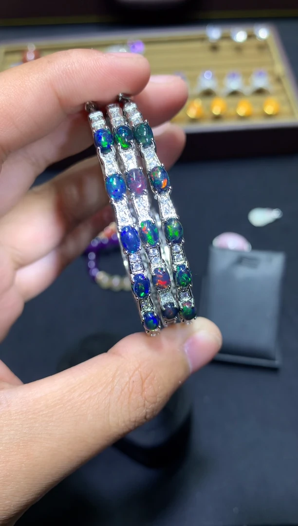 未镶嵌欧泊半镯Y98【多样性发其一】