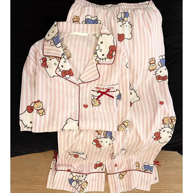 大码胖美女家居服睡衣特大长袖云朵棉春秋薄款卡通宽松200斤穿女