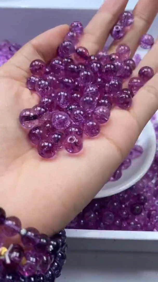 颈饰未镶嵌水晶w1694乌梅紫碧玺8mm*20颗