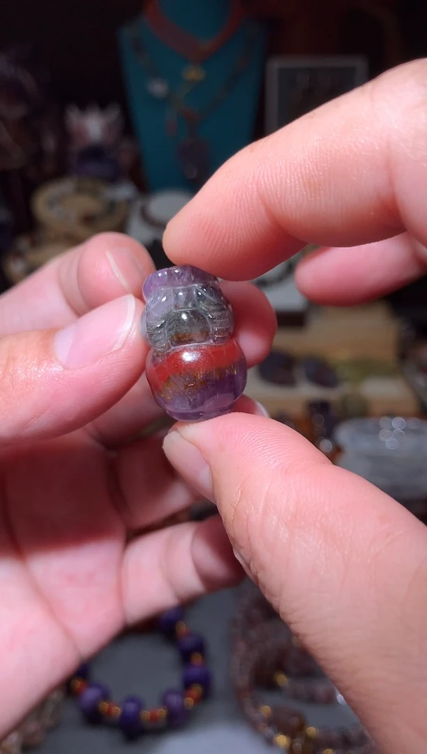 水晶珠宝半成品未镶嵌极光貔貅，微瑕介意慎拍