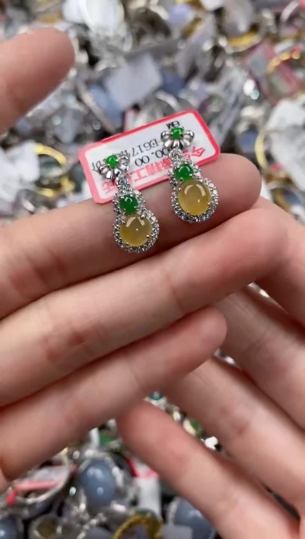 银S925镶嵌戒指翡翠222   10