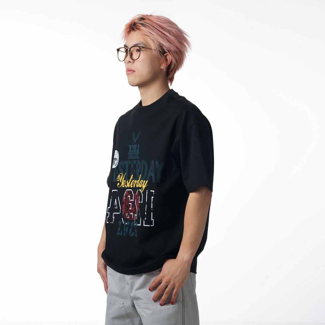 （清货款）新款美式潮牌复古圆领T袖男女宽松短袖