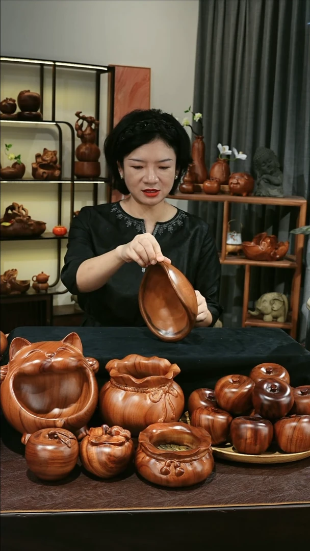 木香樟木手工果盘2417